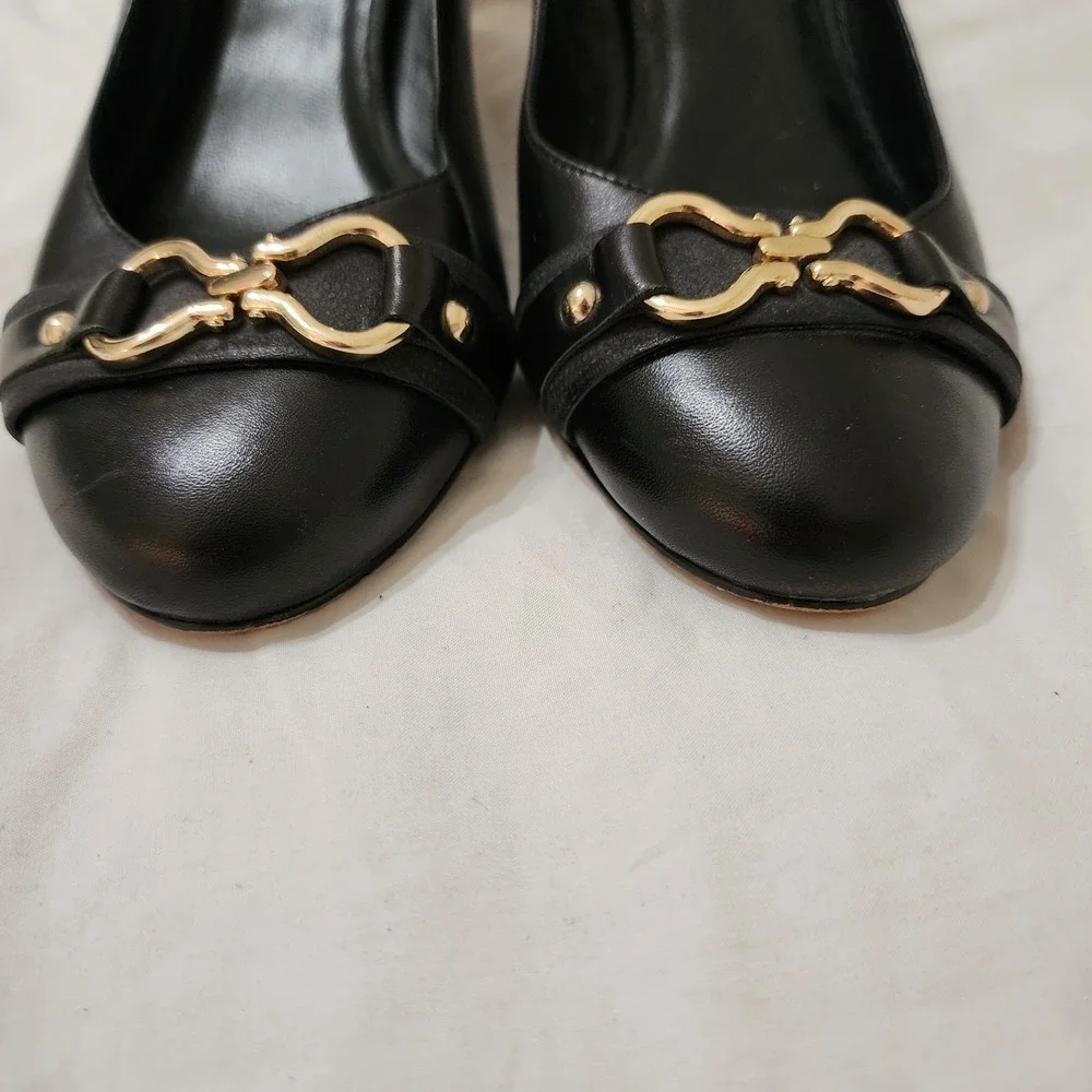 Cole Haan Womens Horsebit Black Leather Pumps Size 8B GUC Lux‎ Elevated Style